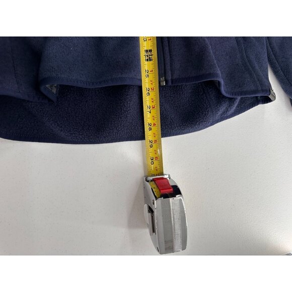 L.L. Bean Navy Full-Zip Fleece Jacket M Reg Prescott Embroidered Logo Coastal - Picture 5 of 6